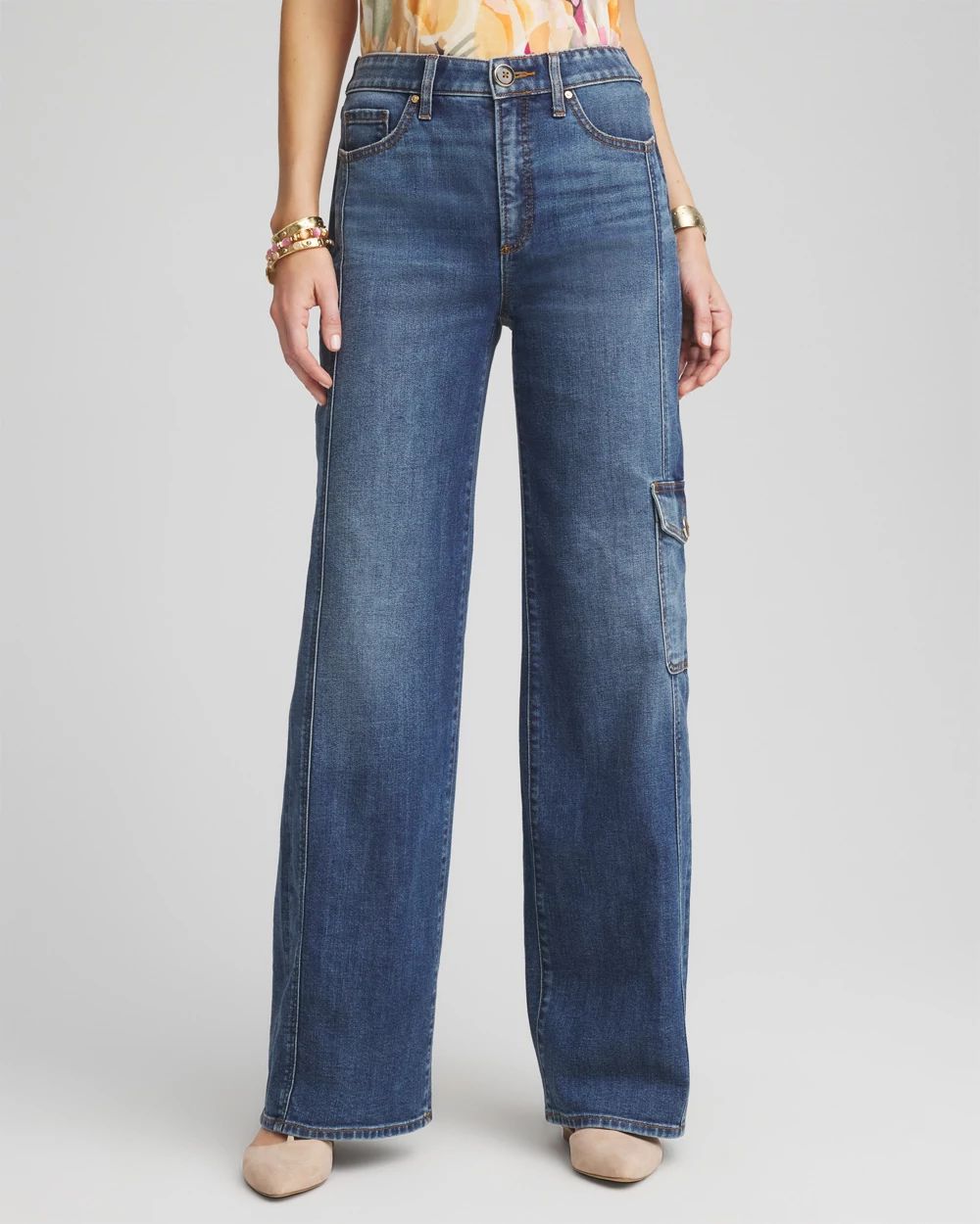 High Rise Faux Pearl Wide Leg Jeans | Chico's